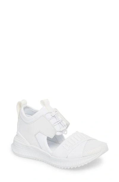 Shop Puma By Rihanna Avid Sneaker In  White/ Drizzle/ White