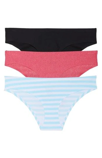 Shop Honeydew Intimates 3-pack Hipster Panties In Black/ Poppy/ Marine Stripe