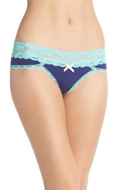 Shop Honeydew Intimates Lace Waistband Hipster Panties In Midnight Moon