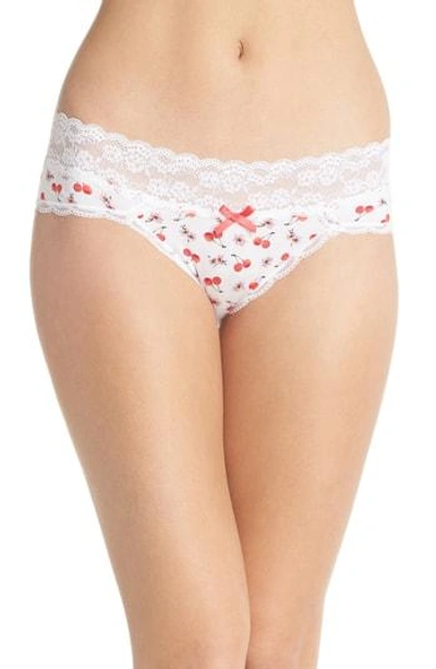 Shop Honeydew Intimates Lace Waistband Hipster Panties In White Cherry Blossom