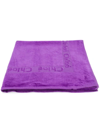 Shop Chloé Logo Trimmed Towel