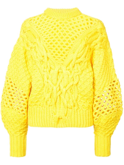 Shop Prabal Gurung Claire Chunky Sweater - Yellow In Yellow & Orange