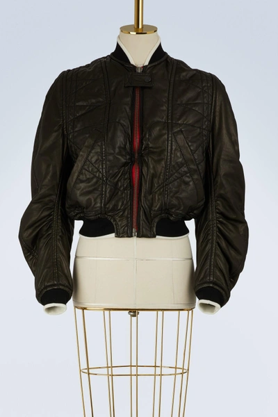 Shop Haider Ackermann Leather Bomber Jacket