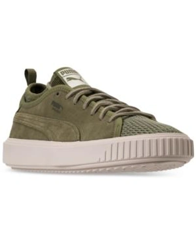 Shop Puma Men's Breaker Mesh Casual Sneakers From Finish Line In Olive