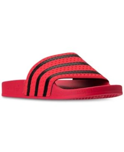 Shop Adidas Originals Adidas Men's Adilette Slide Sandals From Finish Line In Real Coral/black/real Cor