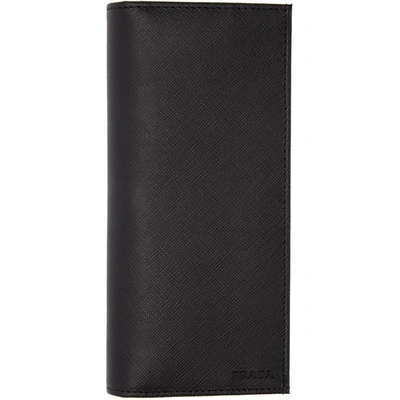 Shop Prada Black Saffiano Long Wallet In F0002