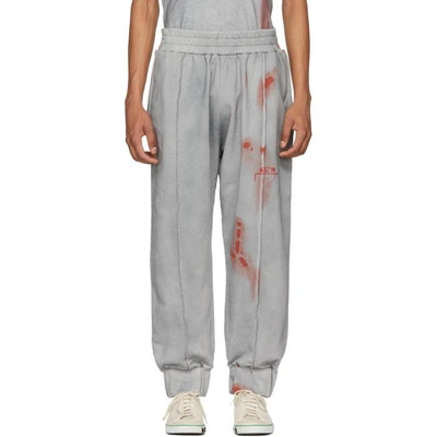 Shop A-cold-wall* Grey & Red T2 Sweatpants In Pale Slate