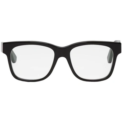 Shop Gucci Black Web Square Glasses In 001 Black