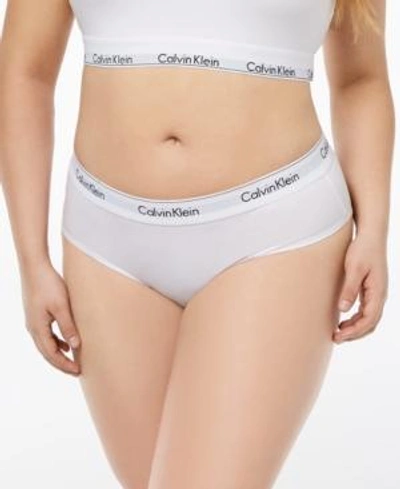 Shop Calvin Klein Plus Size Modern Cotton Logo Hipster Qf5118, First At Macy's In White