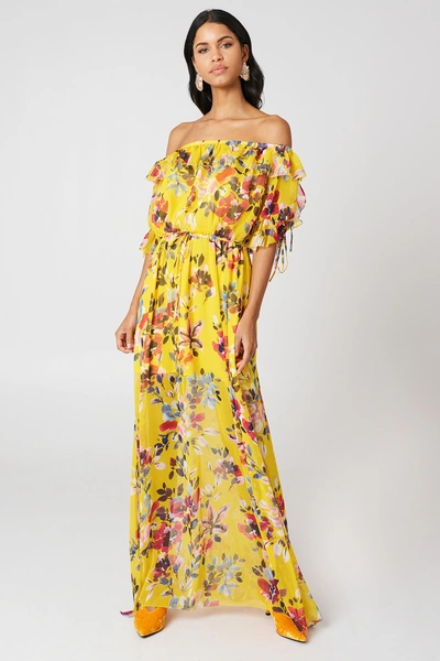 Shop French Connection Linosa Maxi Dress - Multicolor, Yellow In Multicolor,yellow