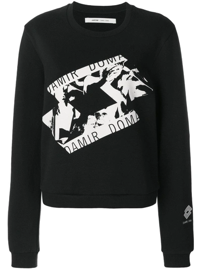 Shop Damir Doma Front Printed Sweatshirt - Black