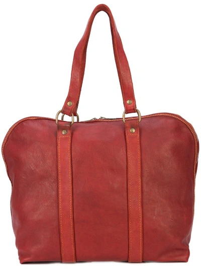 Shop Guidi Top Zip Tote Bag - Red