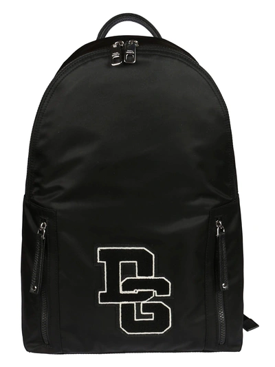 Shop Dolce & Gabbana Logo Patch Backpack In Black