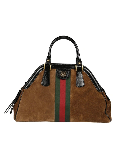 Shop Gucci Re(belle) Medium Top Handle Tote In Brown