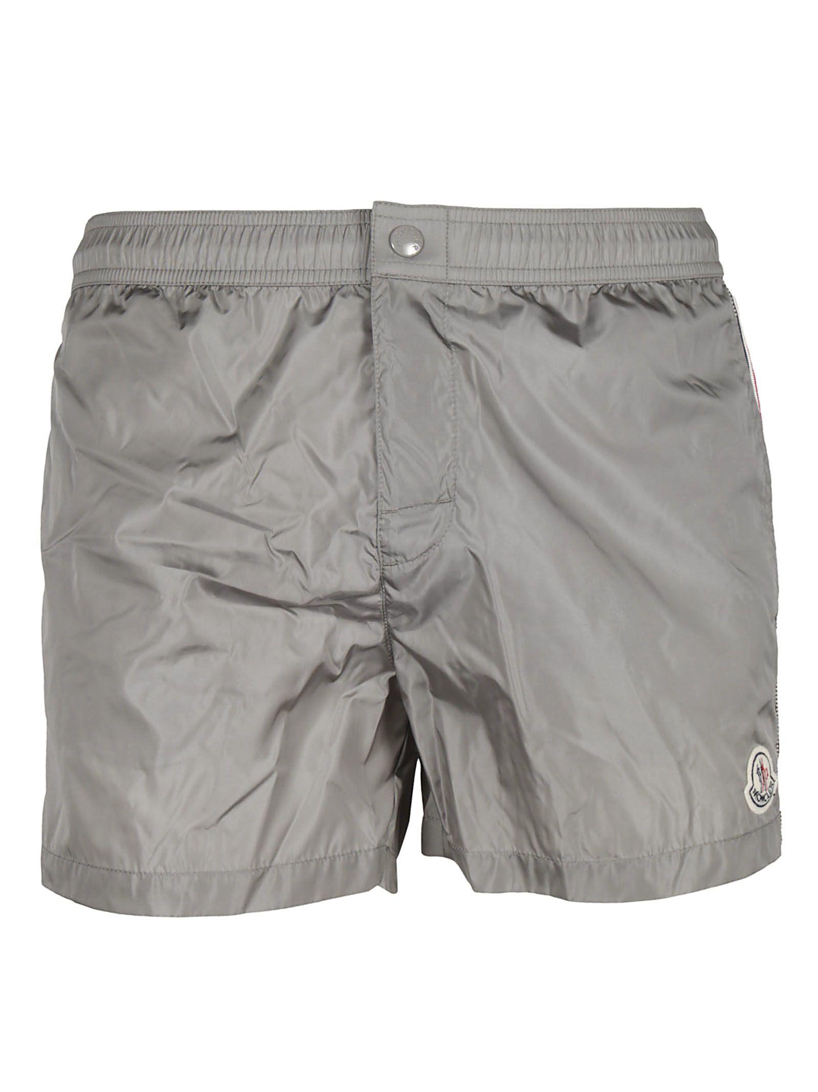 Moncler Side Stripe Swim Shorts In Grey 