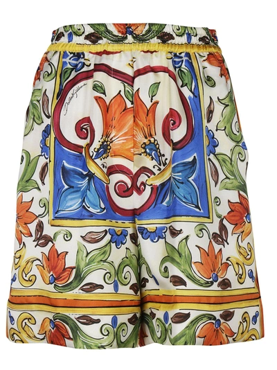 Shop Dolce & Gabbana Floral Print Pajama Shorts In Multicolour