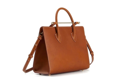Shop Strathberry The  Midi Tote - Tan Bridle Leather