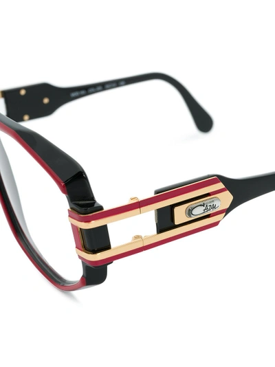 Shop Cazal Oversize Aviator Glasses - Black