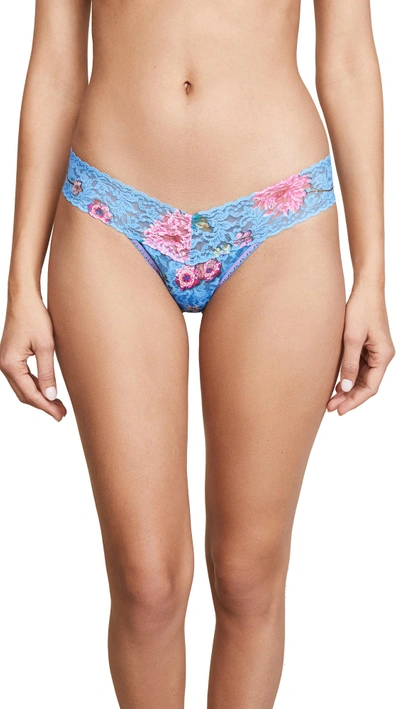 Shop Hanky Panky Janis Low Rise Thong In Blue Multi