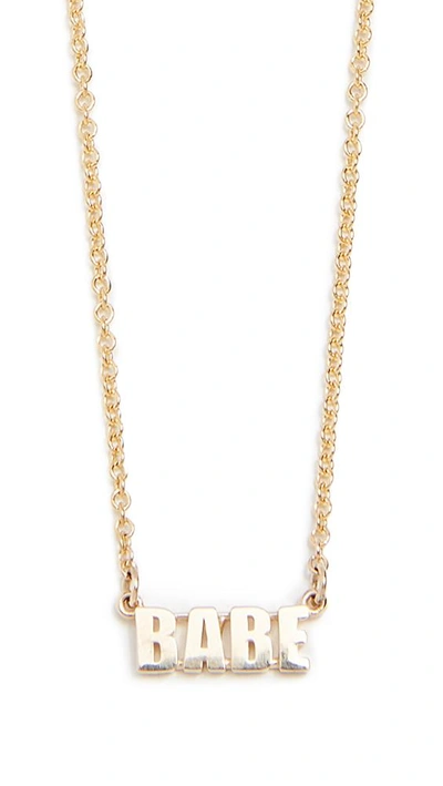 Shop Established 14k Gold Babe Pendant Necklace In Yellow Gold