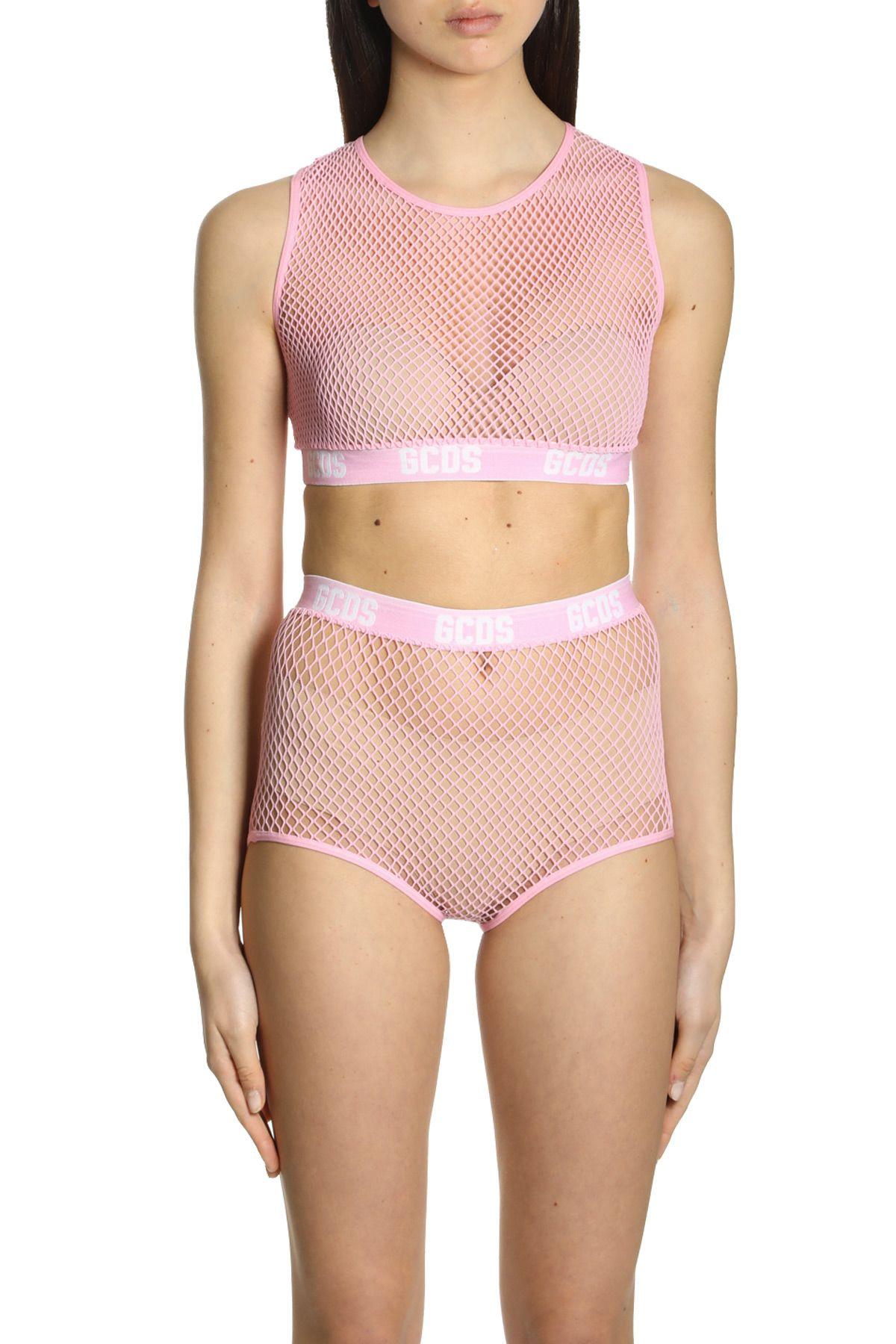 gcds fishnet crop top
