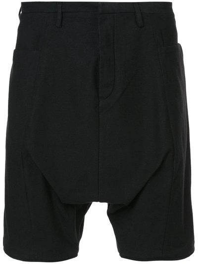Shop Label Under Construction Flat Front Drop-crotch Shorts - Black