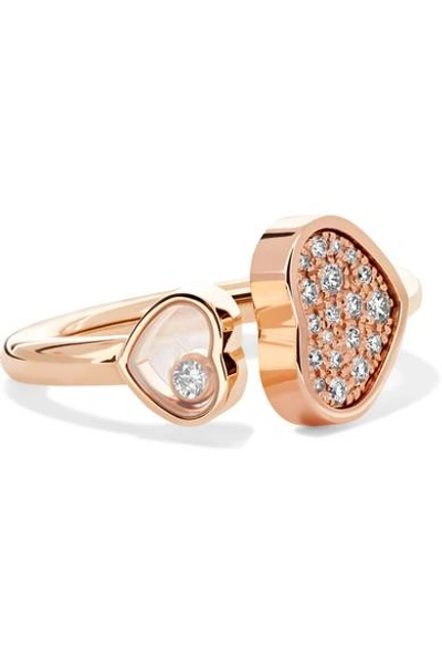 Shop Chopard Happy Hearts 18-karat Rose Gold Diamond Ring