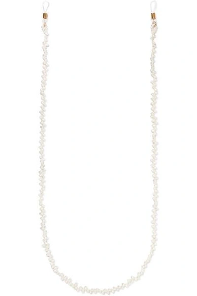 Shop Lucy Folk Hang Loose Pearl Sunglasses Chain In White