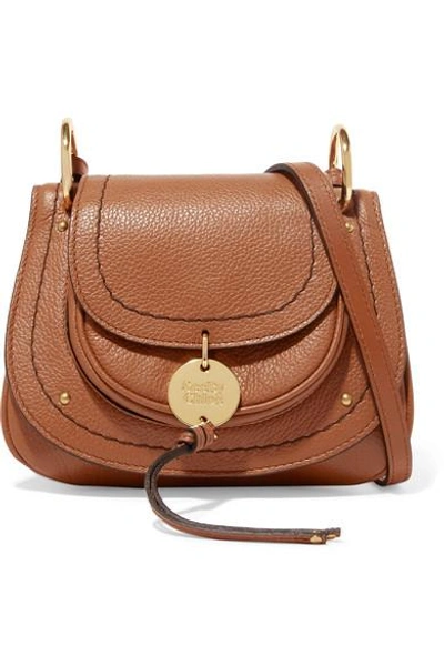 Shop See By Chloé Susie Mini Textured-leather Shoulder Bag In Tan