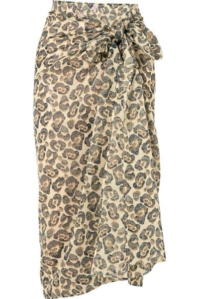 Eres Wild Leopard-print Cotton-voile Pareo
