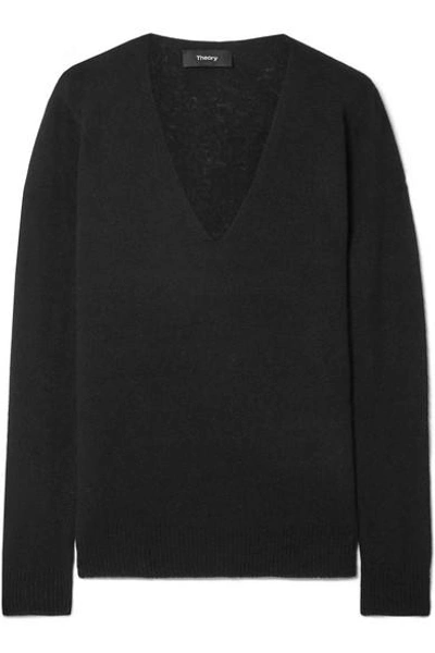 Shop Theory Adrianna Cashmere Sweater In Black