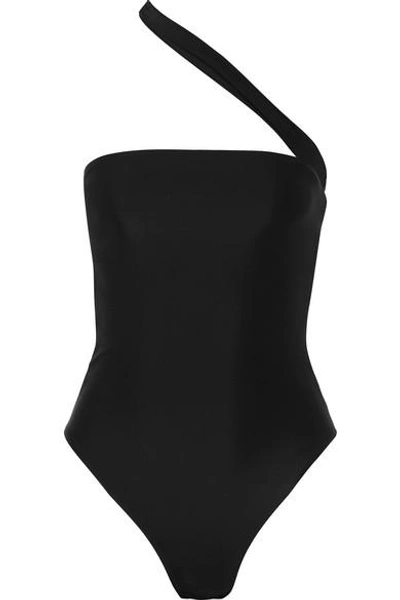 Shop Jade Swim Halo One-shoulder Swimsuit In Black