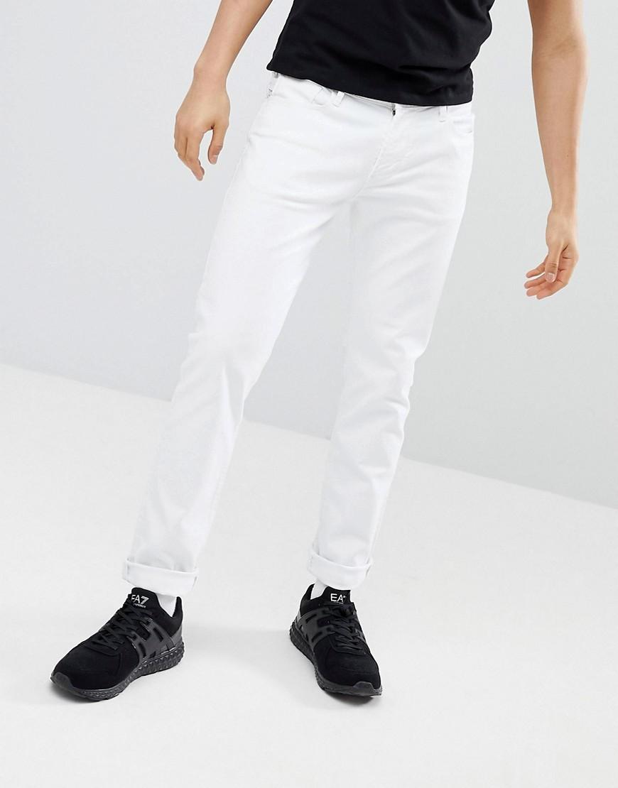 Emporio Armani J06 Slim Fit White Jeans 