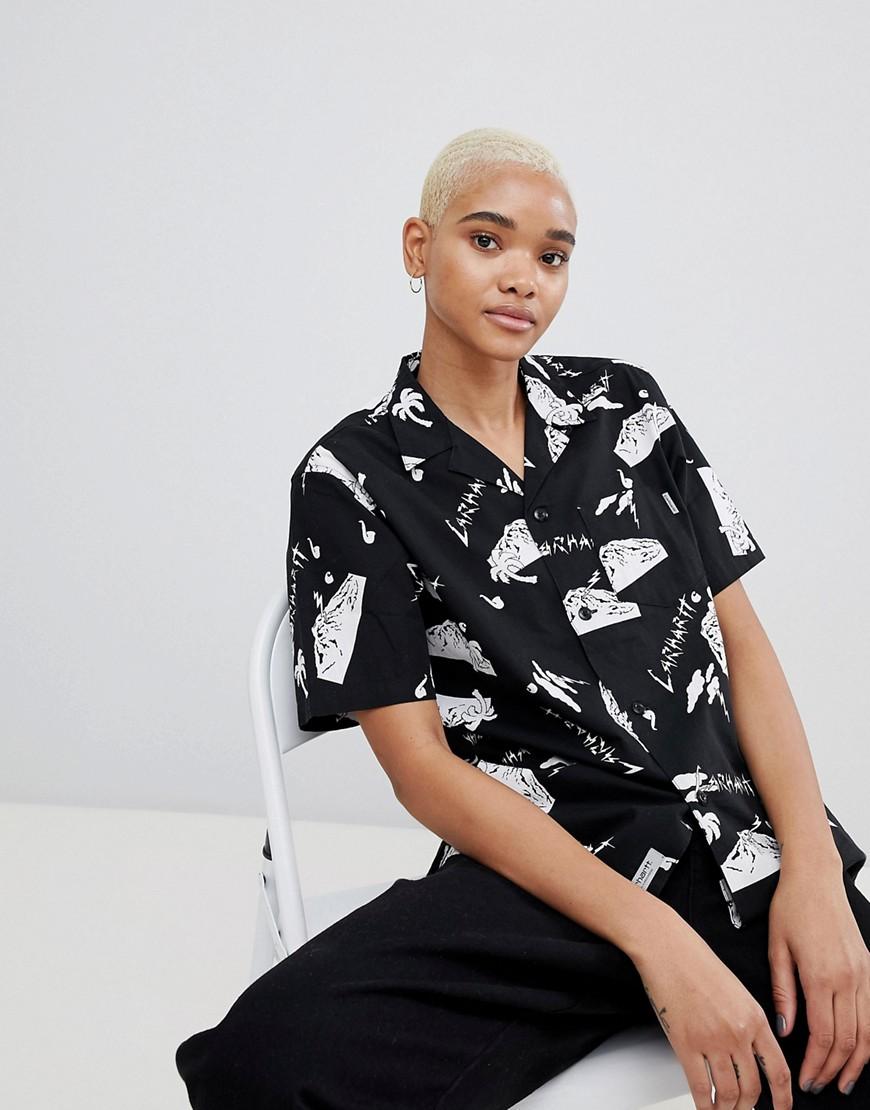 Carhartt Wip Short Sleeve Shirt In Logo Print Multi Modesens