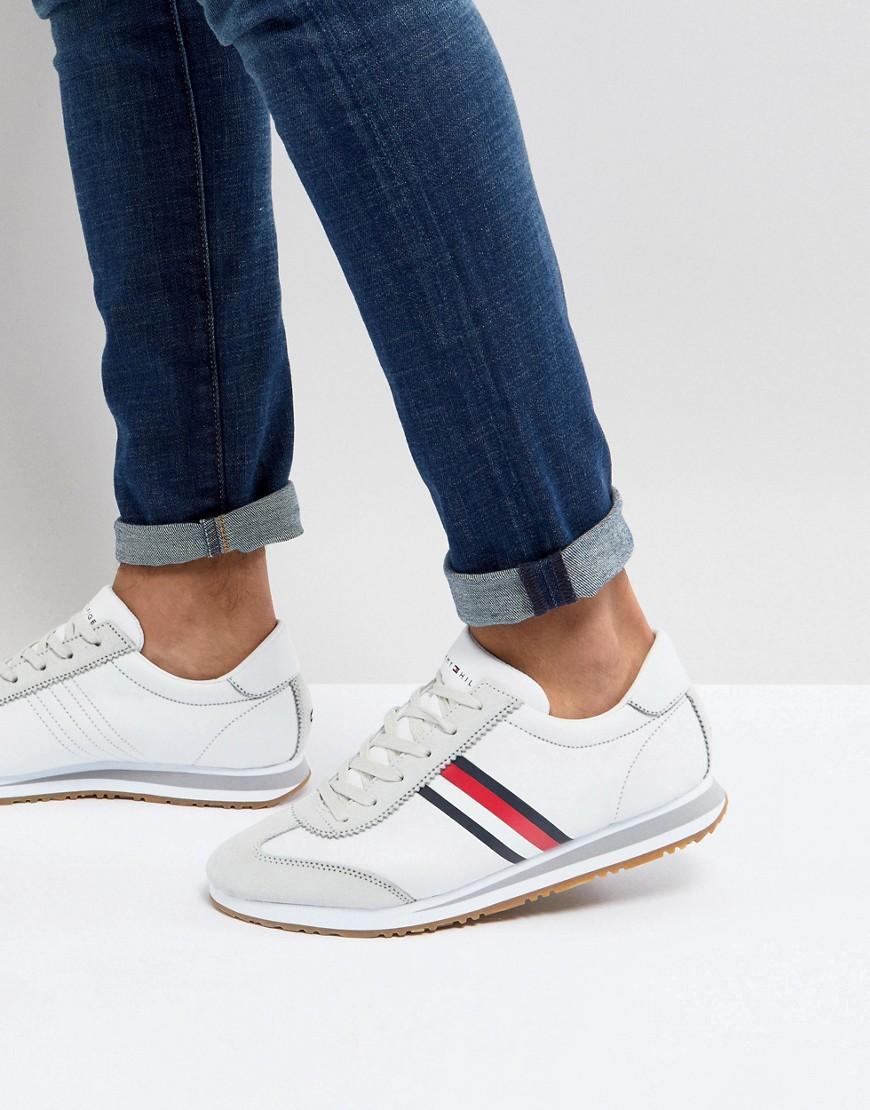 Tommy Core Corporate Suede/nylon Sneakers Icon Stripe In White ModeSens