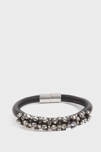Isabel Marant Forever Crystal-embellished Leather Bracelet, 1 In Black