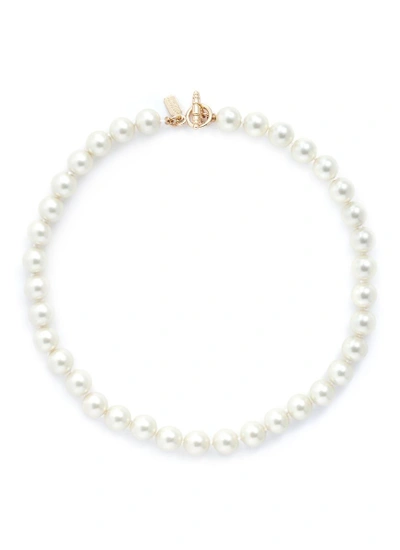 Glass pearl choker necklace