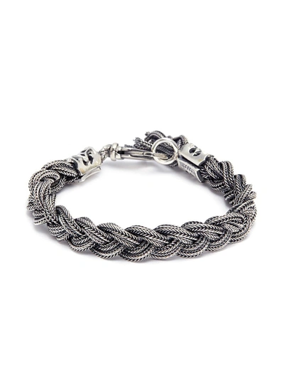Shop Emanuele Bicocchi Braided Chain Bracelet In Metallic