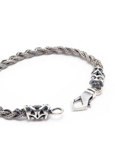 Shop Emanuele Bicocchi Tiny Braided Thread Bracelet In Metallic