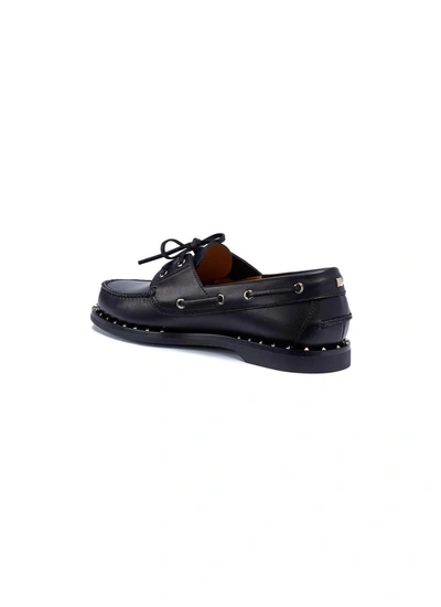 Shop Valentino 'soul Rockstud' Ribbon Calfskin Leather Loafers