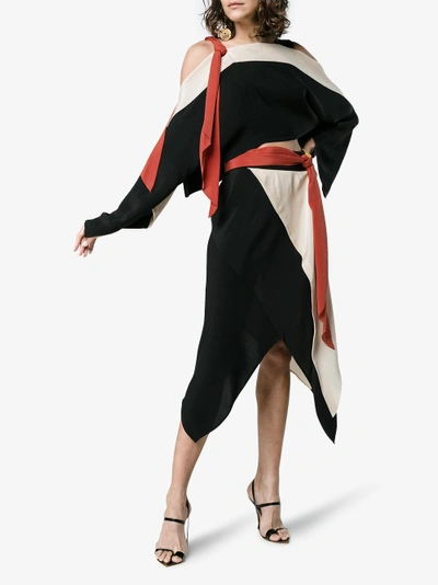 Shop Kitx Diversity Kimono Knotted Silk Top In Multicolour