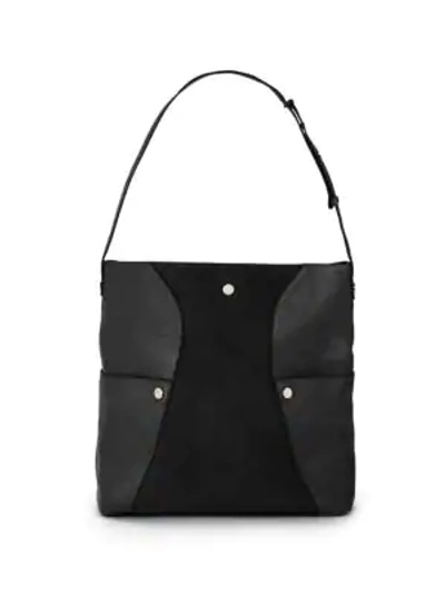 Shop Halston Heritage Leather Hobo Shoulder Bag In Black