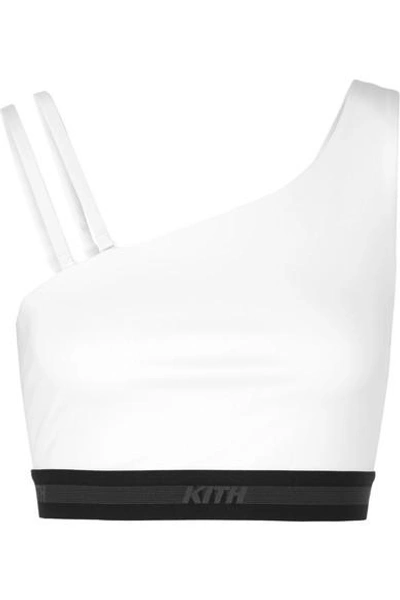 Shop Kith Janet One-shoulder Stretch-jersey Sports Bra In White