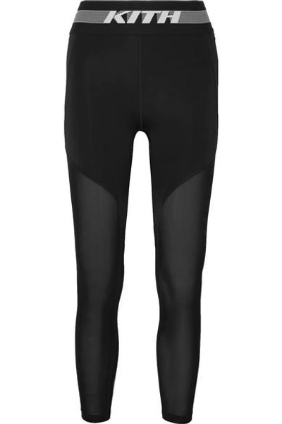 Shop Kith Cody Cooling Mesh-paneled Stretch-jersey Leggings In Black