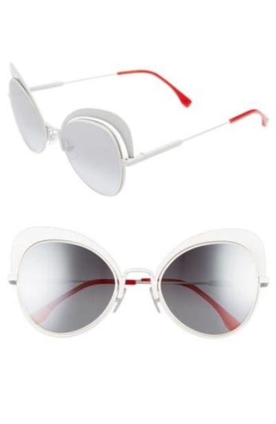 Shop Fendi 54mm Gradient Cat Eye Sunglasses - White
