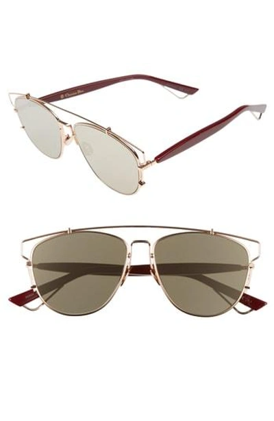 Shop Dior Technologic 57mm Brow Bar Sunglasses - Gold Copper/ Blue