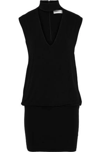 Shop Bailey44 Woman Descendant Cutout Draped Stretch-jersey Mini Dress Black