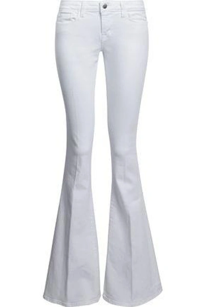 Shop L Agence L'agence Woman Low-rise Flared Jeans White