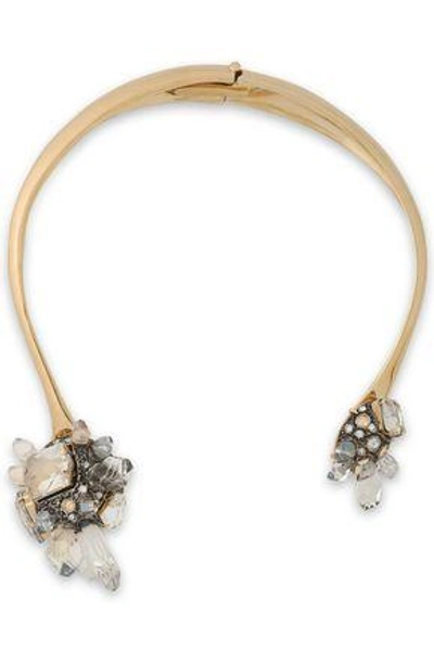 Shop Lanvin Gold-tone Crystal And Glass Necklace