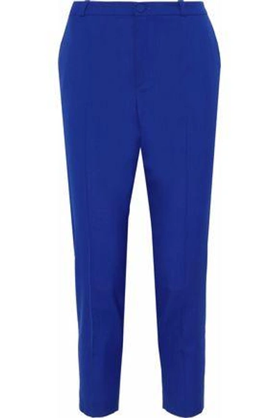Shop Lanvin Tapered Wool Pants In Blue